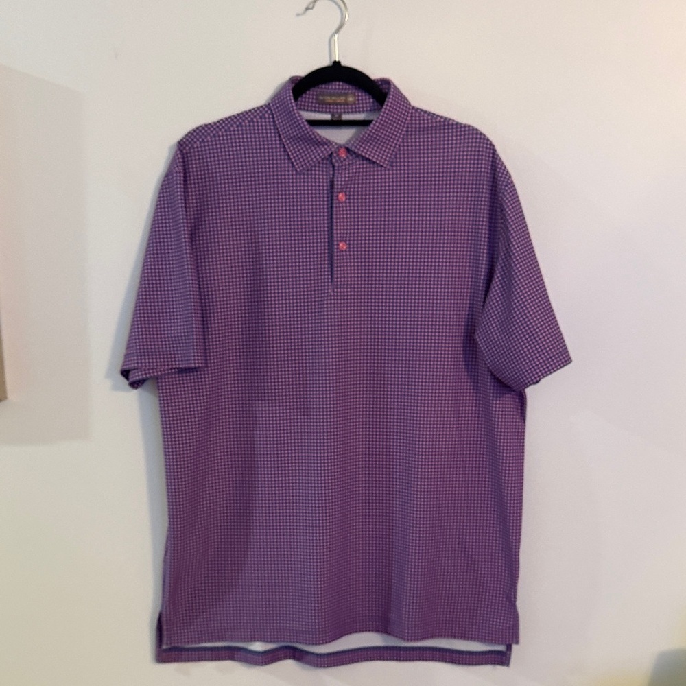 Peter Millar Purple Patterned Polo Shirt